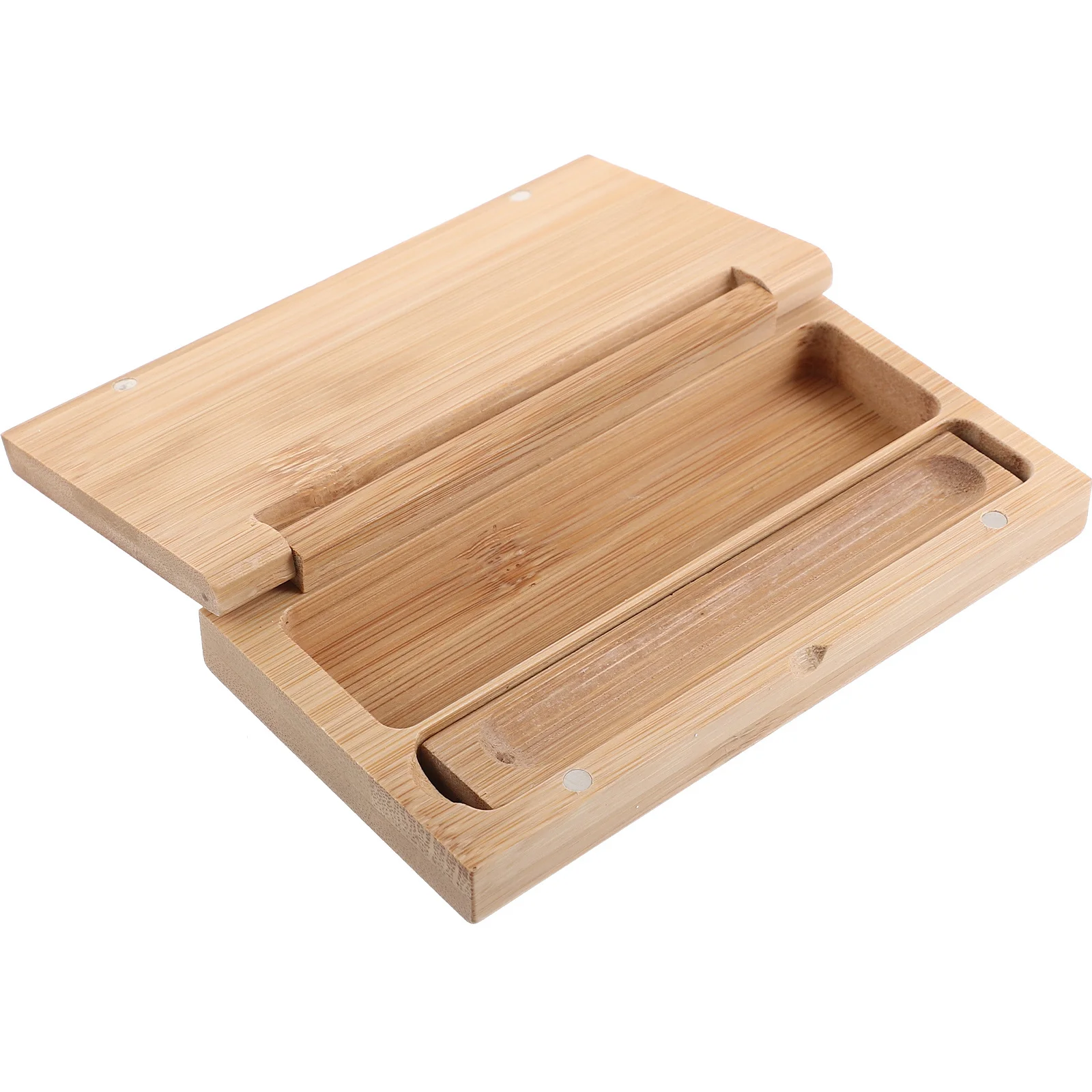 1セットのお香立て、竹製アロマ炉、簡単に開けられる蓋、芸術的な卓上香炉、竹製アロマ炉ボックス