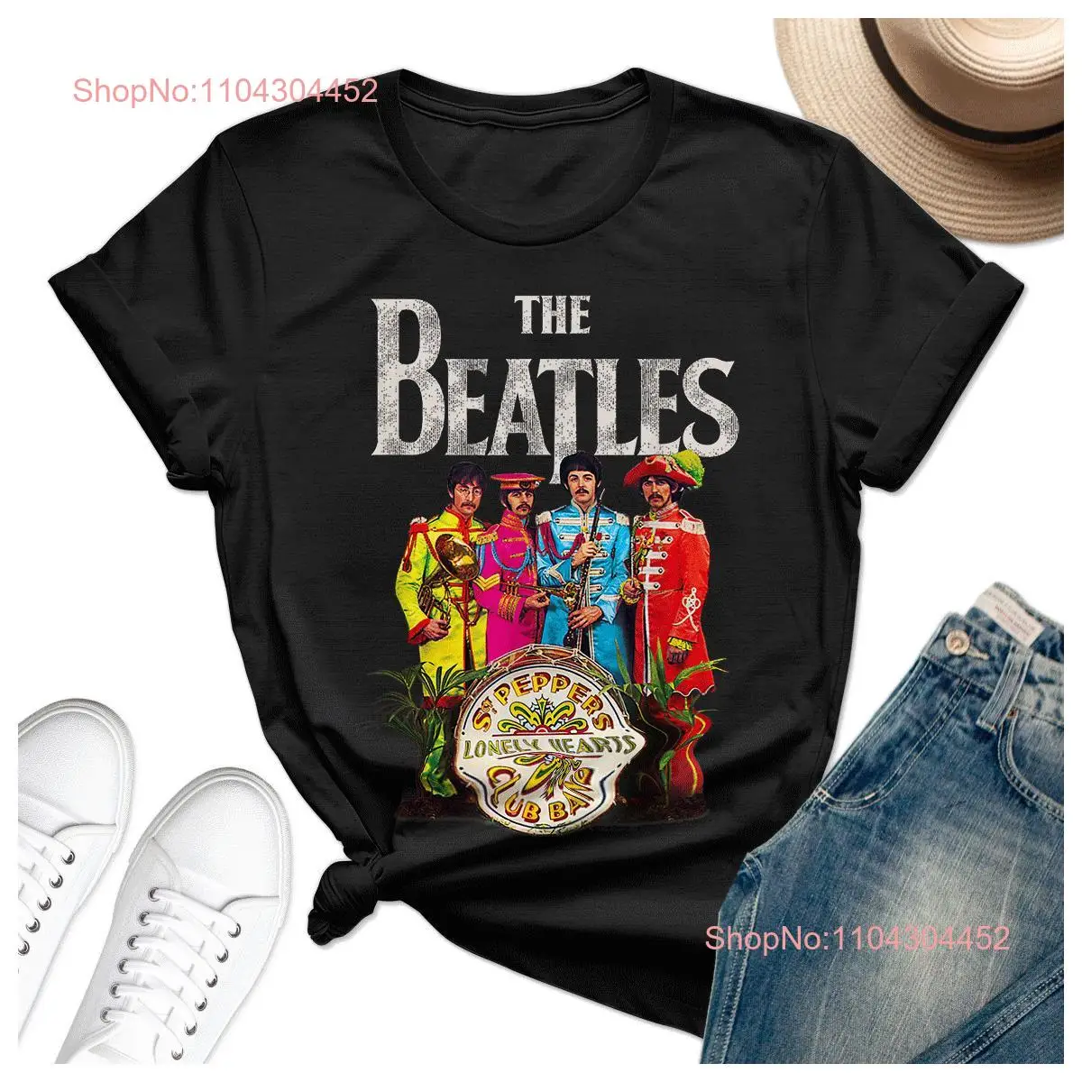 Футболка Sgt Peppers Lonely Hearts Big Novelty Short Family Girl Friend для длинных или коротких рукавов