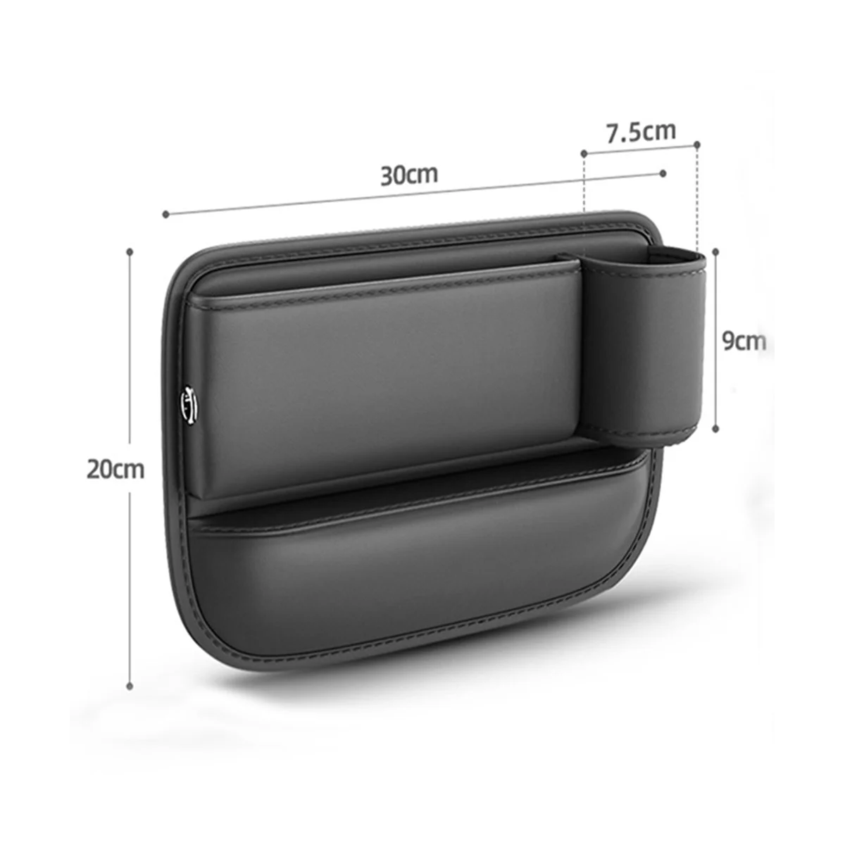 Car Slit Organizer Storage Clip Storage Box Charging Organizer Left Side with Mug Holder+ Right Side with Mug Holder