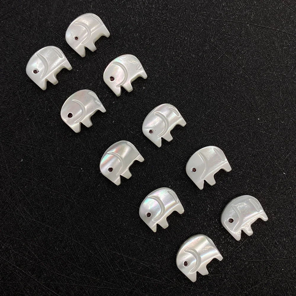 Natural Freshwater Shell Beads Animal Shape White Mother Of Pearl Shell Elephant Shape Charm DIY Necklace Bracelet Supplies Gift