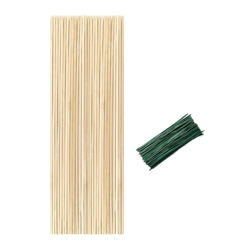AT19-Bamboo Plant Stakes Wooden Garden Stick For Seedlings Support Stakes Potted Floral Plants Gardening Wood Sign Postings