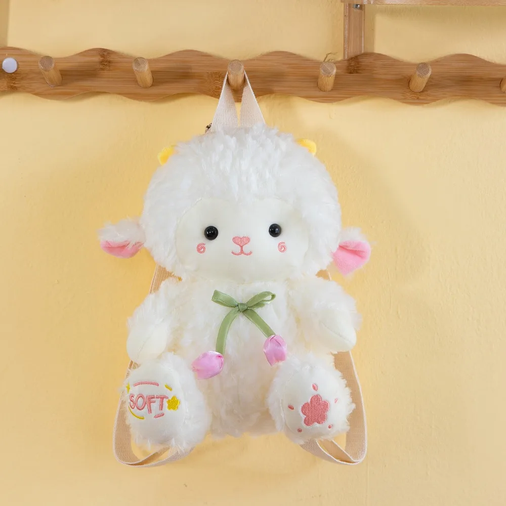 Durable Cute Sheep Backpack Stuffed Trendy Shoulder Backpack Soft Animal Toy Backpack Birthday Gift