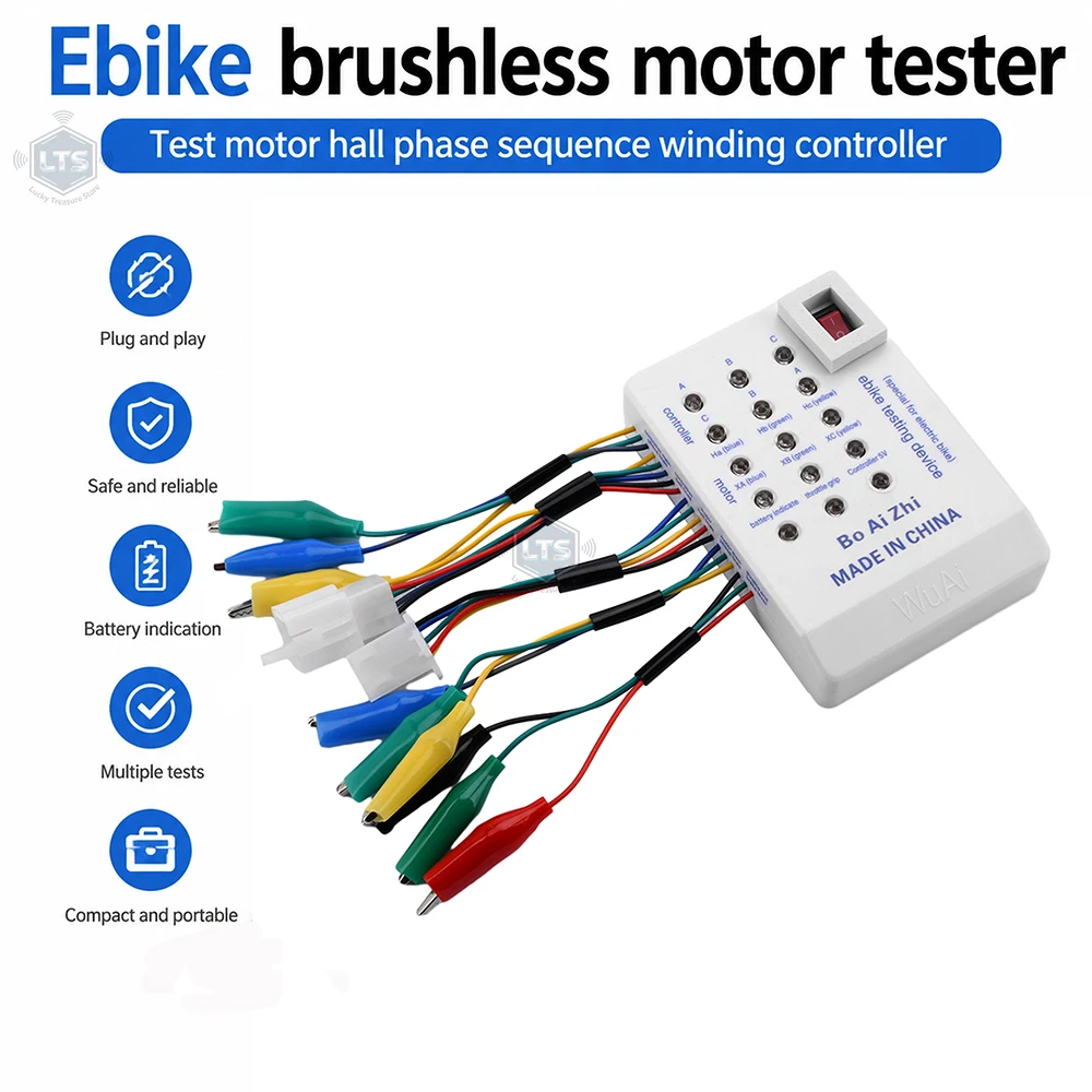 

E-Bike Tester E-bike Scooter Brushless Car Motor Controller Tester Quick Battery Powered Spared Device Controller