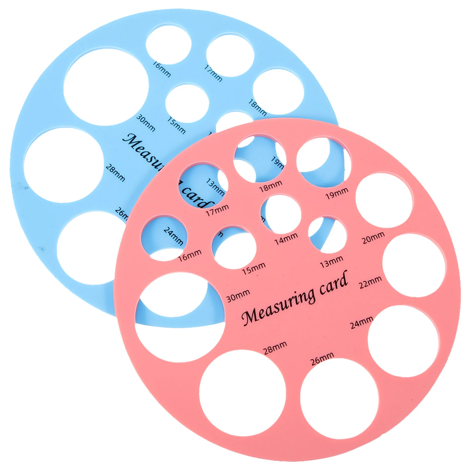 2 قطعة شريط القياس الوردي المستدير حجم شفة لمحكم Sizer تحجيم بطاقة القياس الشفاه أداة قياس مصاصة الطفل