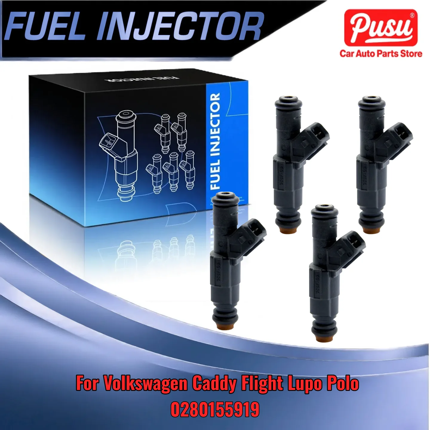 

4Pcs Replacement Injector for Volkswagen Caddy Flight Lupo Polo Replaces 0280155919