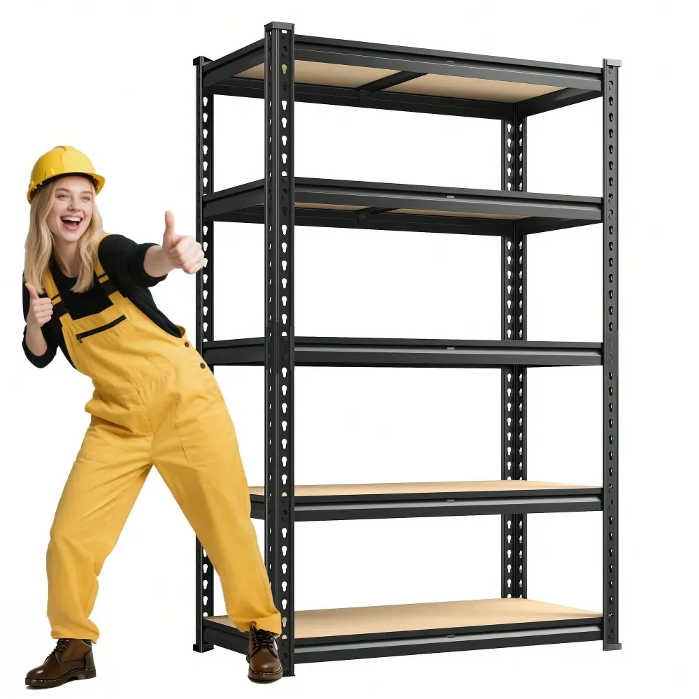 

Стеллаж для гаража, 5-ярусный, регулируемый по высоте до 72 дюймов, многофункциональный стеллажный модуль для хранения