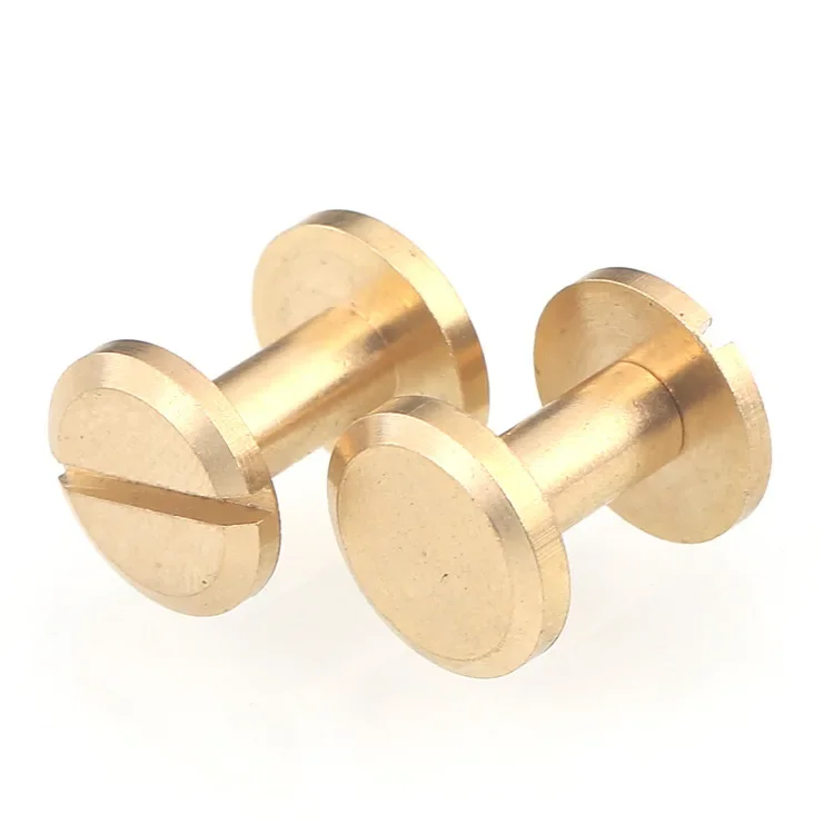Solid Brass Binding Chicago Screws Nail Stud Rivets for Photo Album Leather Craft Studs Belt Wallet Fasteners 8mm cap 10pcs
