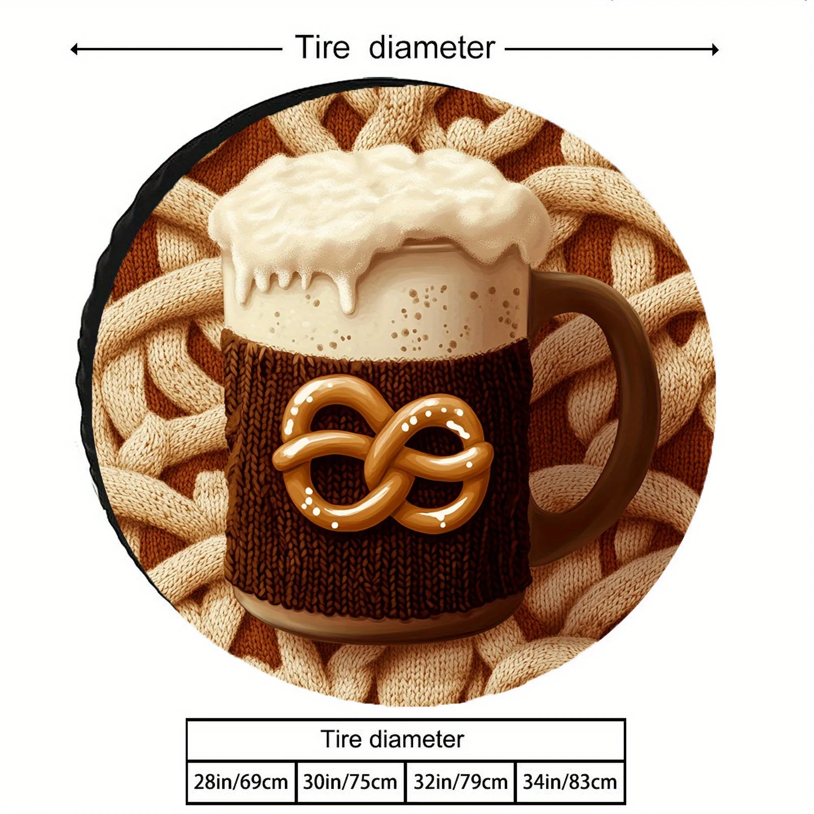 1pc Windproof & UV-Resistant Spare Tire Cover With Unique Cup Design - Durable Polyester Wheel Protector, Suitable For Trailers,