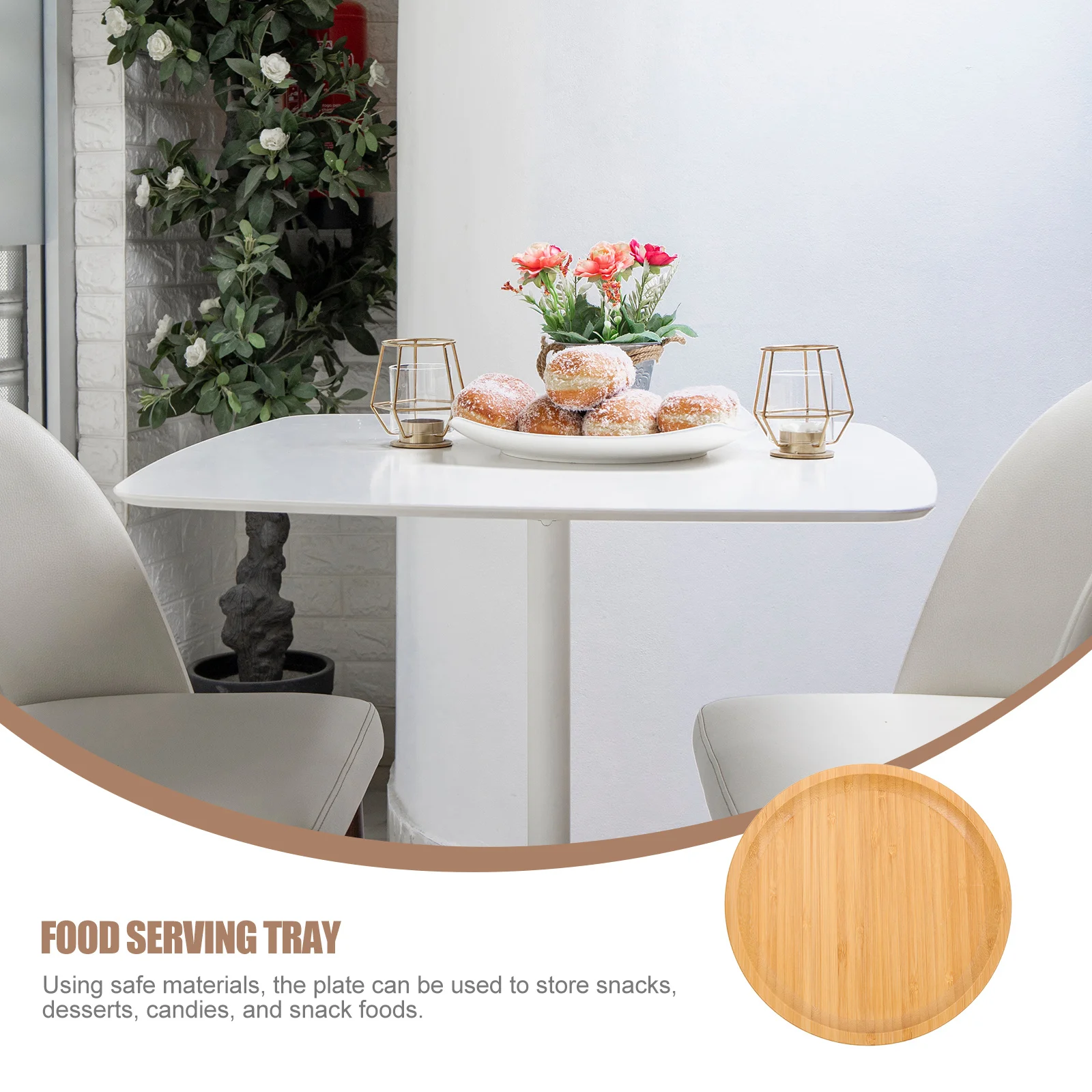 

Bamboo Tray Bread Snack Plate Desktop Storage Serving Tray Dried Fruit Candy Dessert Fruit Plate Home Eating Trays for Bedroom