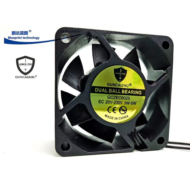 

6025 double ball EC20V - 230V universal 24V 36V 48V 110V 220V 6CM variable frequency cooling fan 60X60X25MM