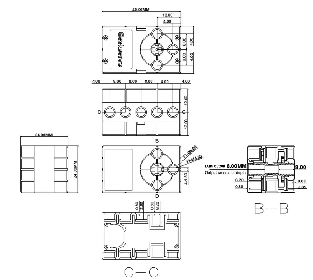 Programmeerbare Servo Afstandsbediening 360 Graden 2 KG Motor voor Geekservo 2 kg 4.8 V-6 V voor Micro: bit Raspberry Pi DIY Klep Speelgoed