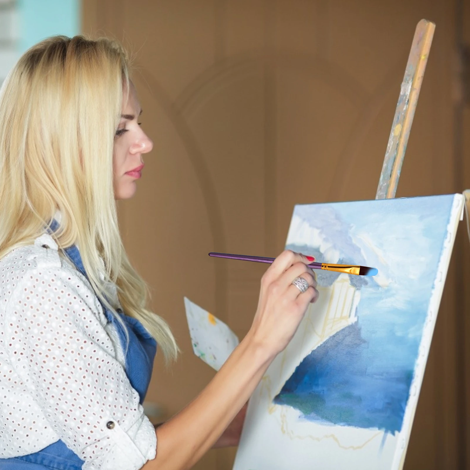 10-teiliges Pinsel-Set, Künstler-Pinsel, mehrere Mittelpinsel mit Nylonhaar für Künstler, Acryl, Aquarelle, Ölgemälde