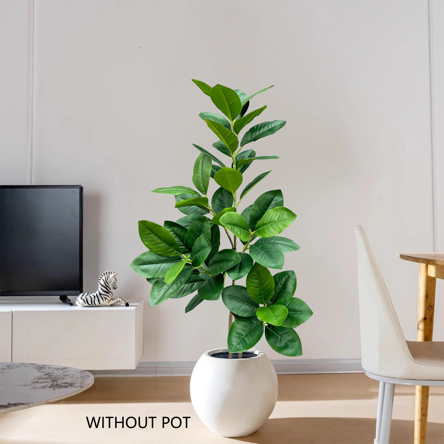 40-145cm Artificial New Ficus Tree Branches Banyan Leaves Fake Rubber Plant Ornamental Plant Landscape For Home Garden Decor