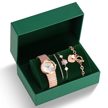 2023 Nuovo WEELUCKS Orologio K1001 Orologi da donna di moda Set Regalo di gioielli squisiti 3ATM Set di orologi da polso da donna impermeabili