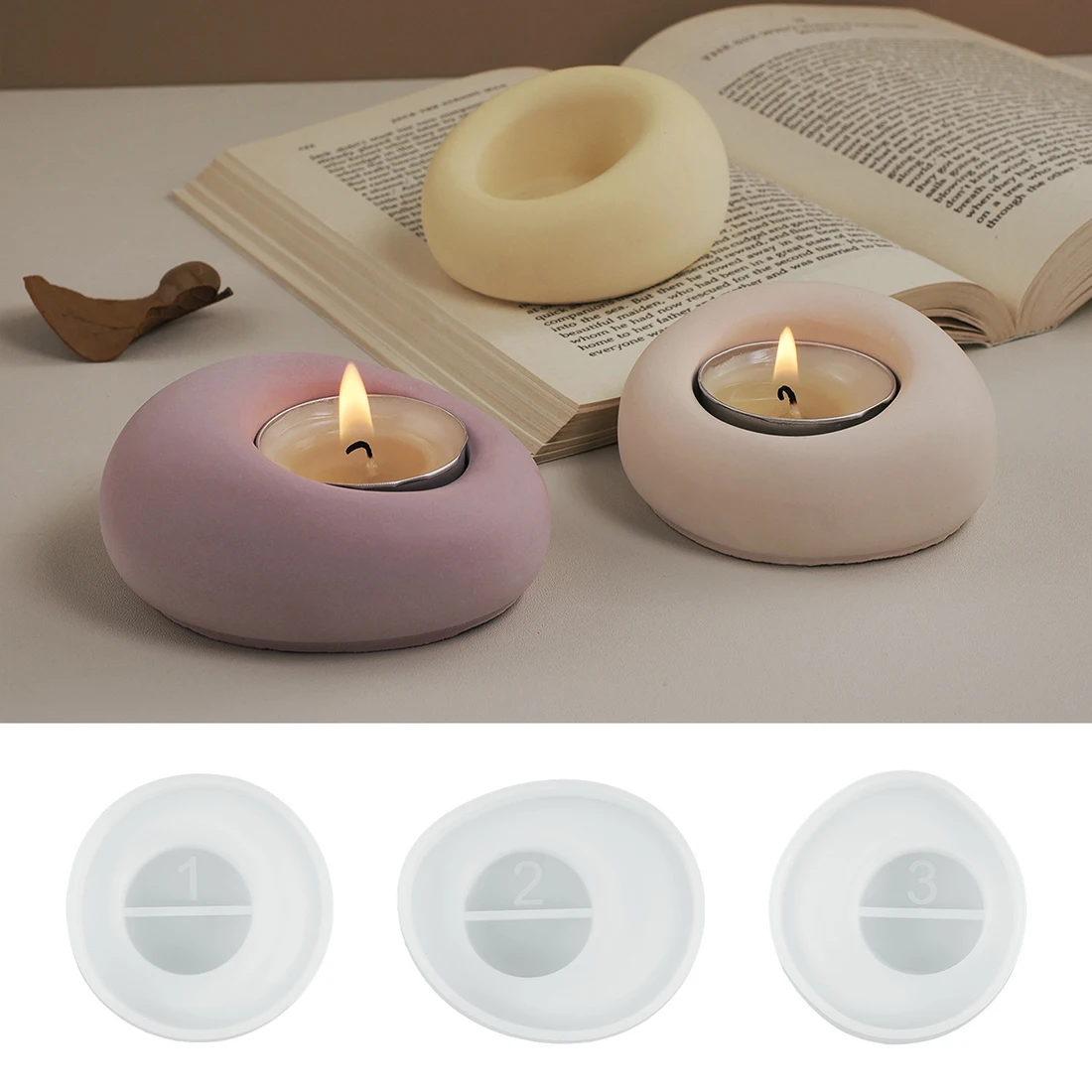 Irregular Candlestick Silicone Mold Round Bubble Candle Holder Molds Concrete Tealight Holder Mold Plaster Epoxy Resin Art Mould