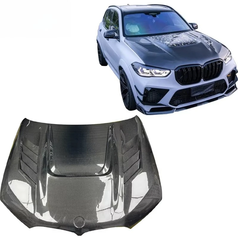 ألياف الكربون الجافة AE نمط الجبهة هود بونيه طقم غطاء المحرك اكسسوارات السيارات ل B X5M F95 X6M F96 X5 G05 X6 G06