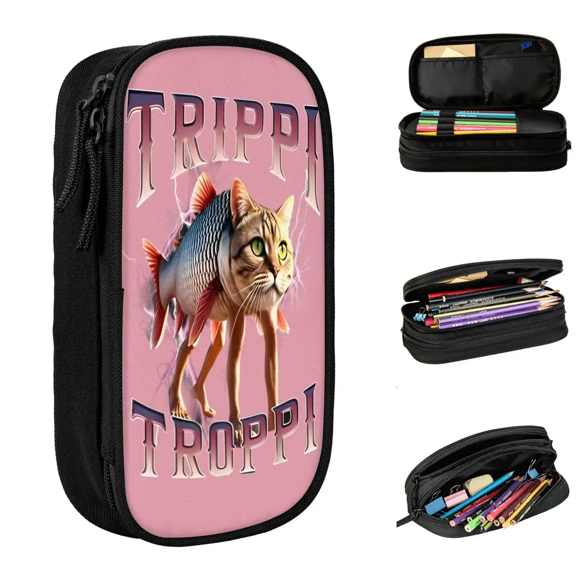 

Trippi Troppi Pencil Case Italian Brainrot Girls Boys Cute Pencil Bag Graphic School Pencil Cases Stationery Organizer