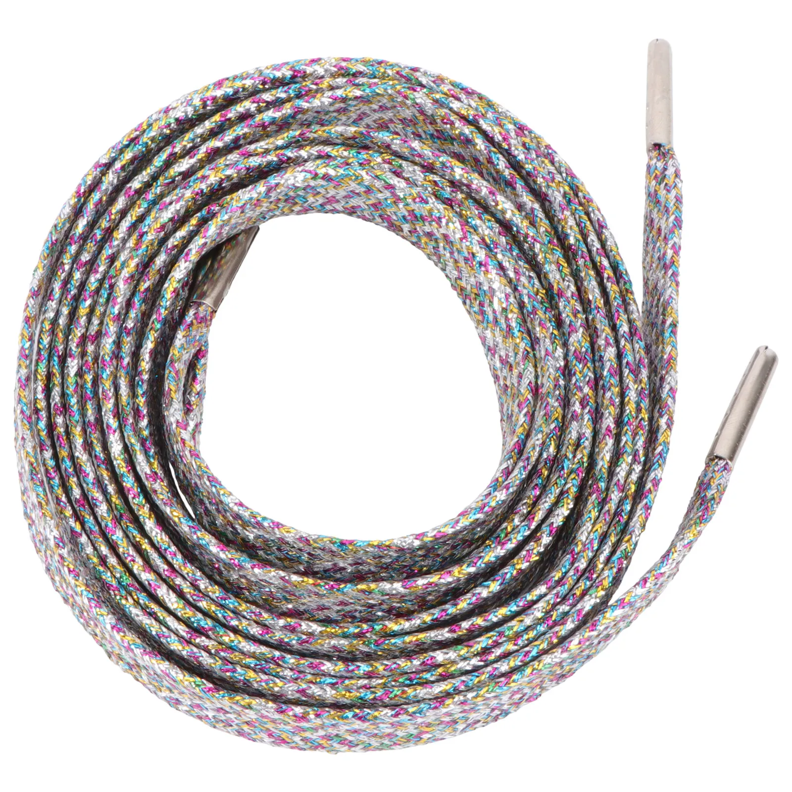 

1Pair Flat Plastic Shoelaces with Metal Tips Stylish Casual Sneakers Shoe Strings for Running Jogging