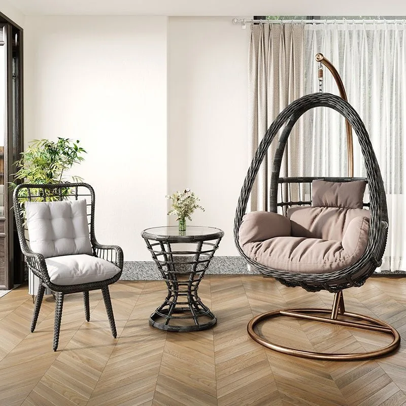 Hanging basket rattan chair household cradle chair, indoor balcony hanging chair courtyard bird's nest drop hanging orchid