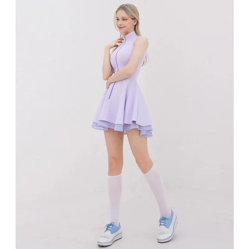 قميص بولو فستان التنس وسادات الصدر شورت ناعم عالي التمدد للياقة البدنية Skorts البطن التحكم اليوغا التنانير الصالة الرياضية الملابس أكتيفيوير