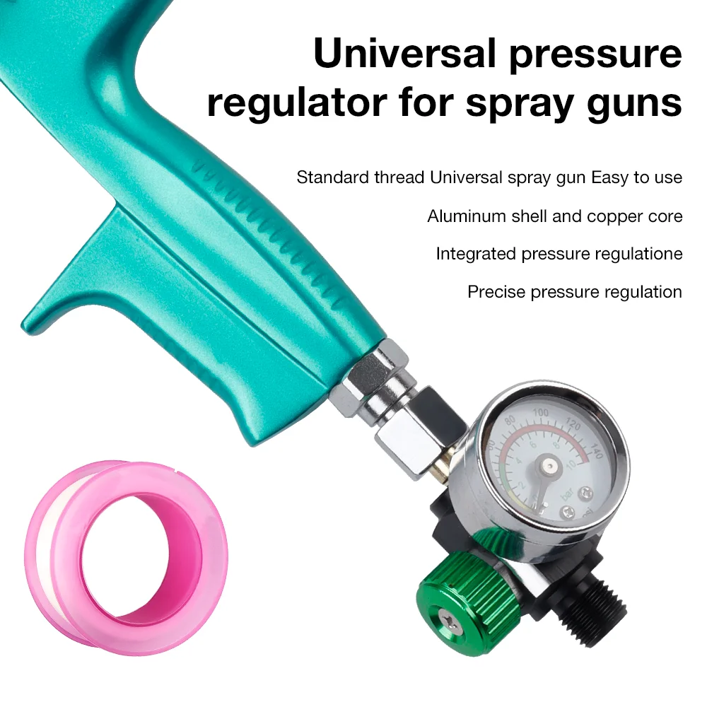 Spray Gun Air Pressure Regulator, Spray Gun Air Pressure Gauge, G1/4 Threaded Interface, Pneumatic Tool Accessory, For Spray Gun