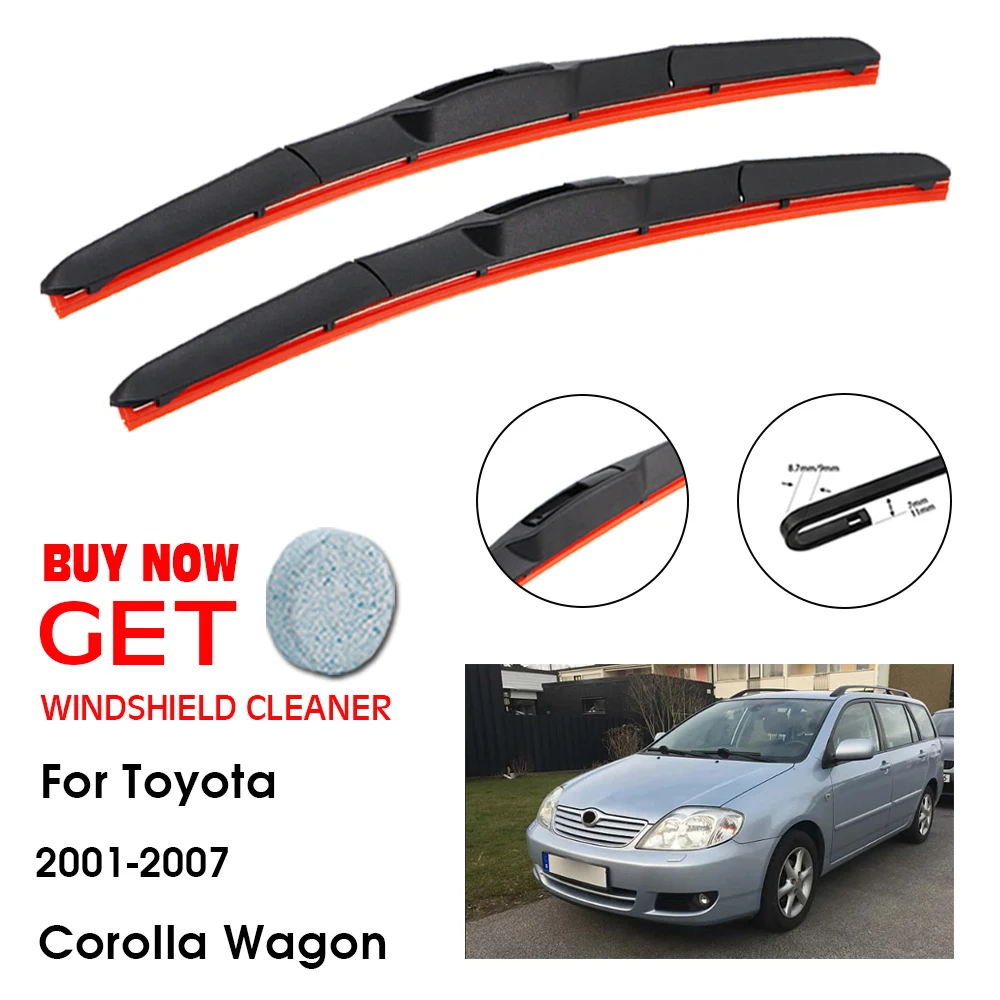 

Car For Toyota Corolla Wagon 22"+19" 2001-2007 Front Window Washer Windscreen Windshield Silica Gel Wiper Blades Accessories