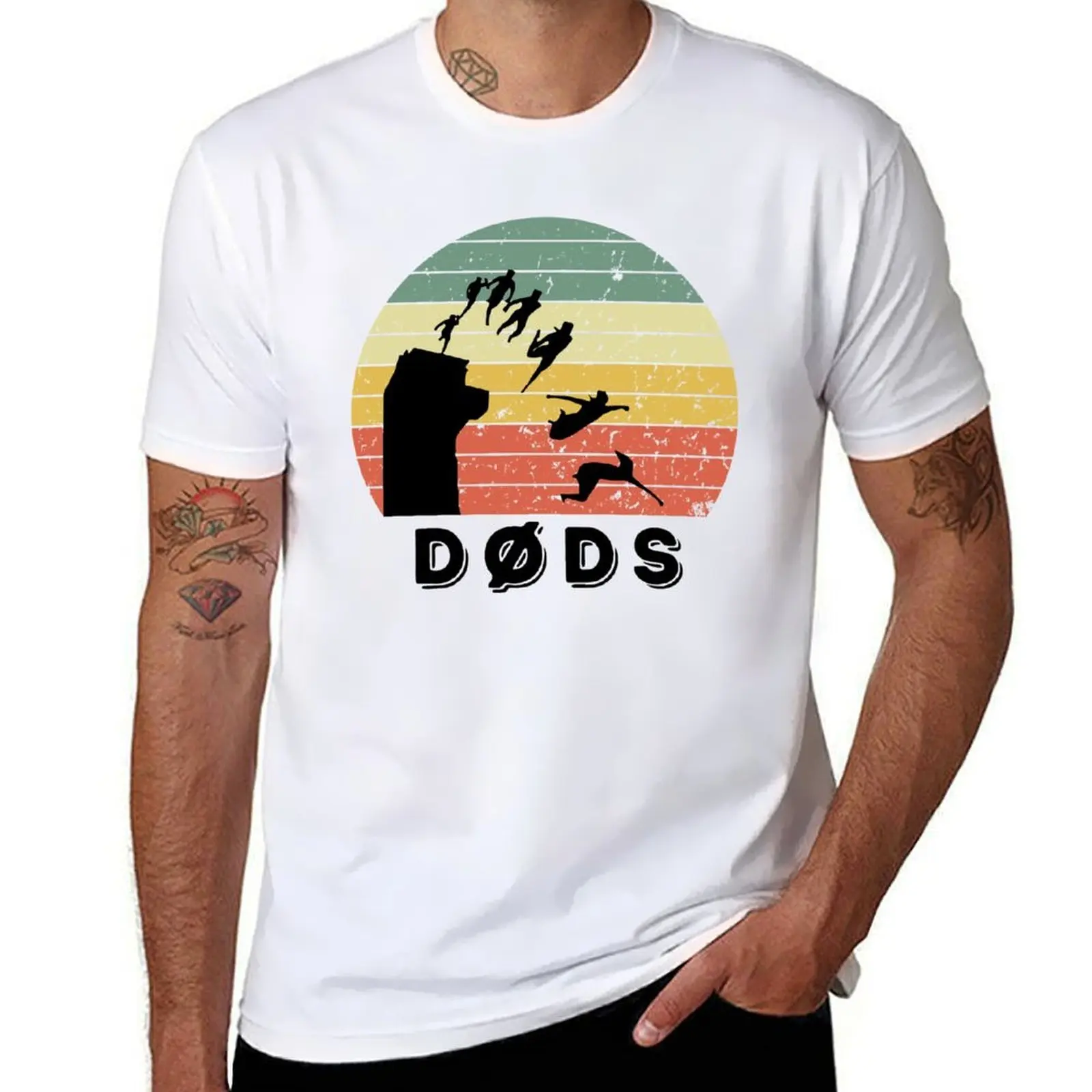 

Dods logo jumping death dive distressed sunset T-Shirt t shirt for man 100 percent cotton cotton t shirt man T-Shirt