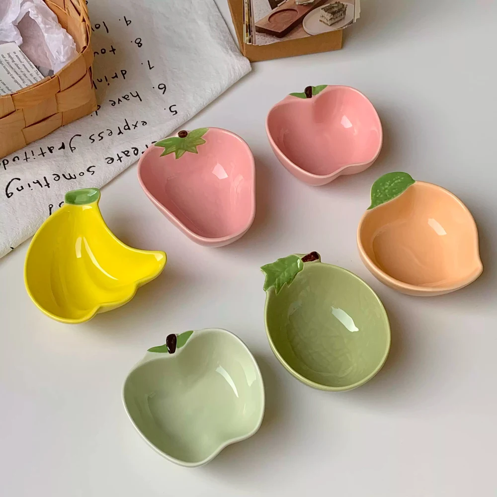 Porcelain Dish Korean Style Creative Fruit Shape Ceramic Tableware Tomato Sauce Condiment Hop Pot Barbecue Dishes Personal Items