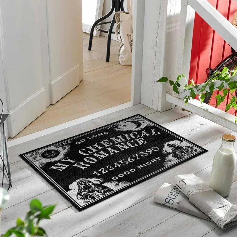 Vintage bedruckte Fußmatten Teppich Gothic Black Magic Cartoon Anti-Rutsch-Eingangstürmatte Badezimmer Schlafzimmer Eingang Teppiche Home Decor