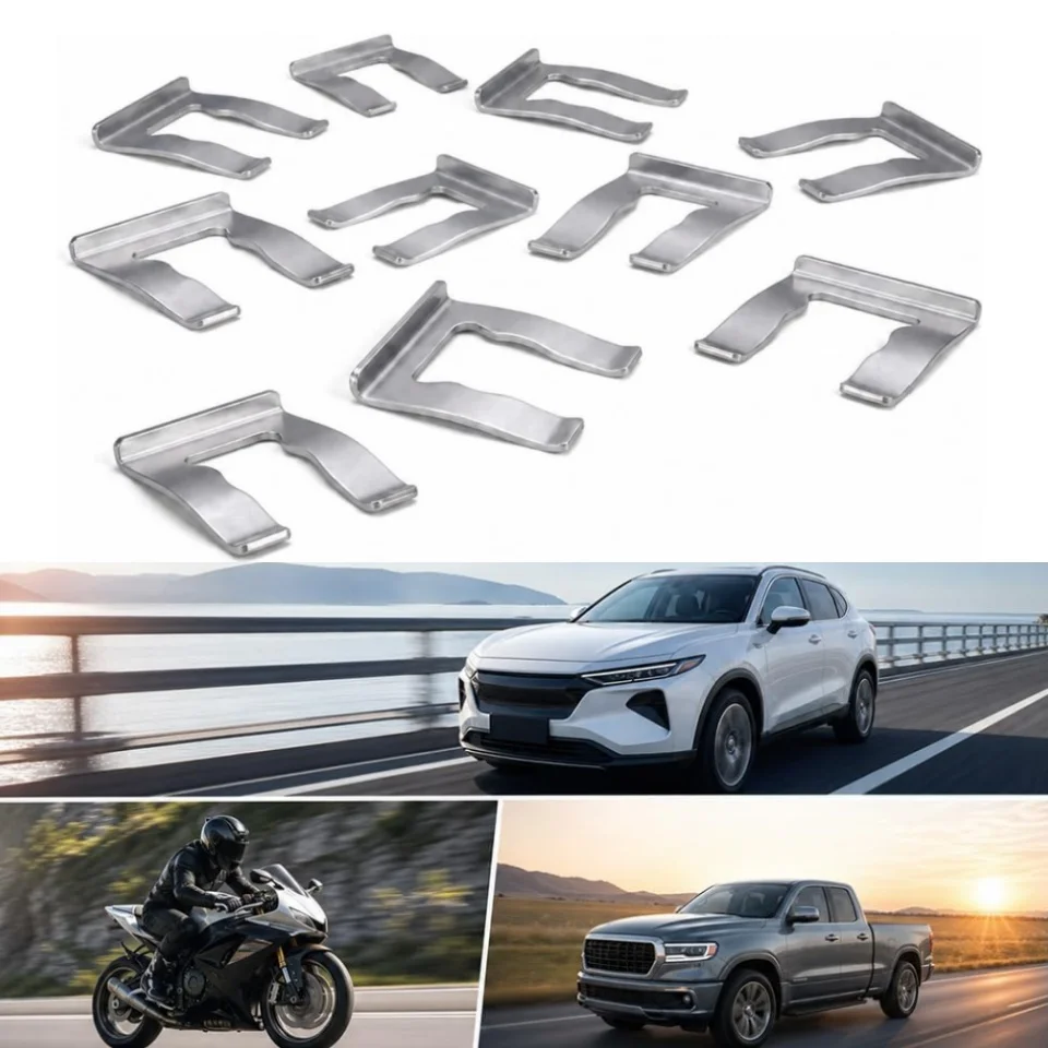 10pcs Brake Hose Clamps Stainless Steel U Shape Fixing Clips 24x26mm For Car Truck SUV Motorcycle Brake Oil Pipe Holder