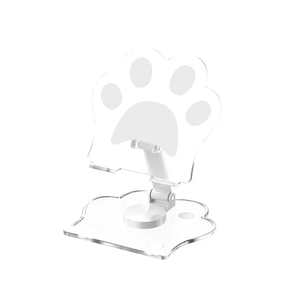 

Potable Cute Cat Paw Tablet Computer Stand Holder Foldable Rotatable Phone Desktop Mount Acrylic Charger Compatible Bracket Vlog