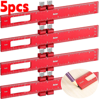 1/5pcs Aluminum Alloy T Type Pocket Ruler Woodworking Precision Pocket Rulers Measuring Gauging Tools for Carpentry Marking