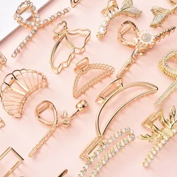 2022 Multiple Styles Fashion Alloy Geometric Large Exquisite Versatile Hairpin Barrettes for Women Girl Accessories Headwear