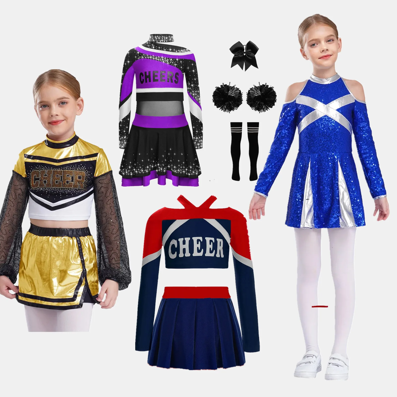 criancas-meninas-uniforme-de-lider-de-torcida-trajes-de-lider-de-torcida-brilhante-strass-letras-topo-de-colheita-com-shorts-embutidos-saia-de-fenda-lateral