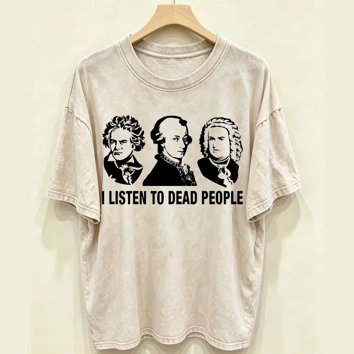washed T Shirt I Listen to Dead People unisex funny classical music nerd composers tee vintage Washed streetwear Soft Slightly