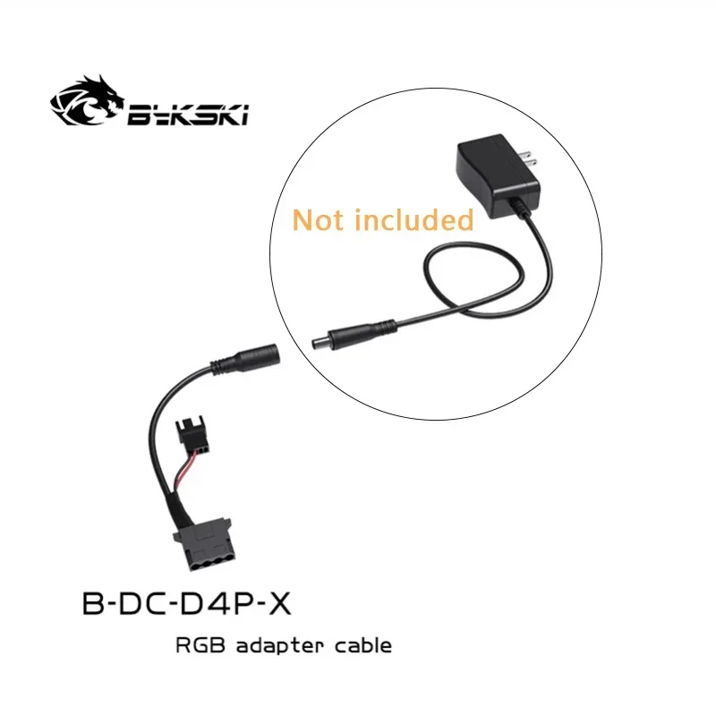 

Bykski B-DC-D4P-X, кабель-адаптер для ПК, большой разъем 4D-порту постоянного тока или интерфейс источника питания водяного насоса 12 В/вентилятора