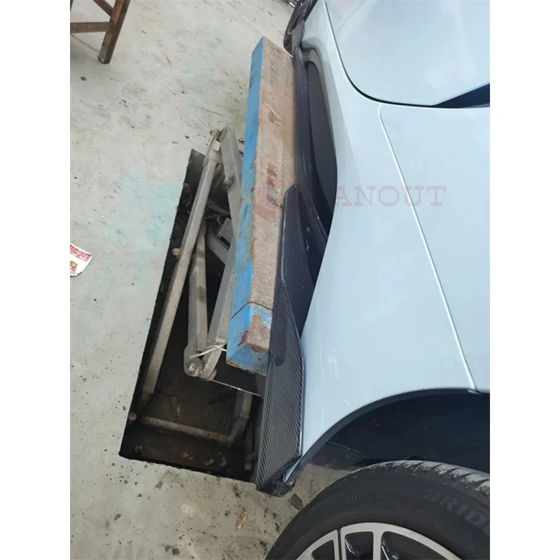 2014-2019 for I8 Carbon Fiber Side Blade Skirts Spoiler Lip for  I8