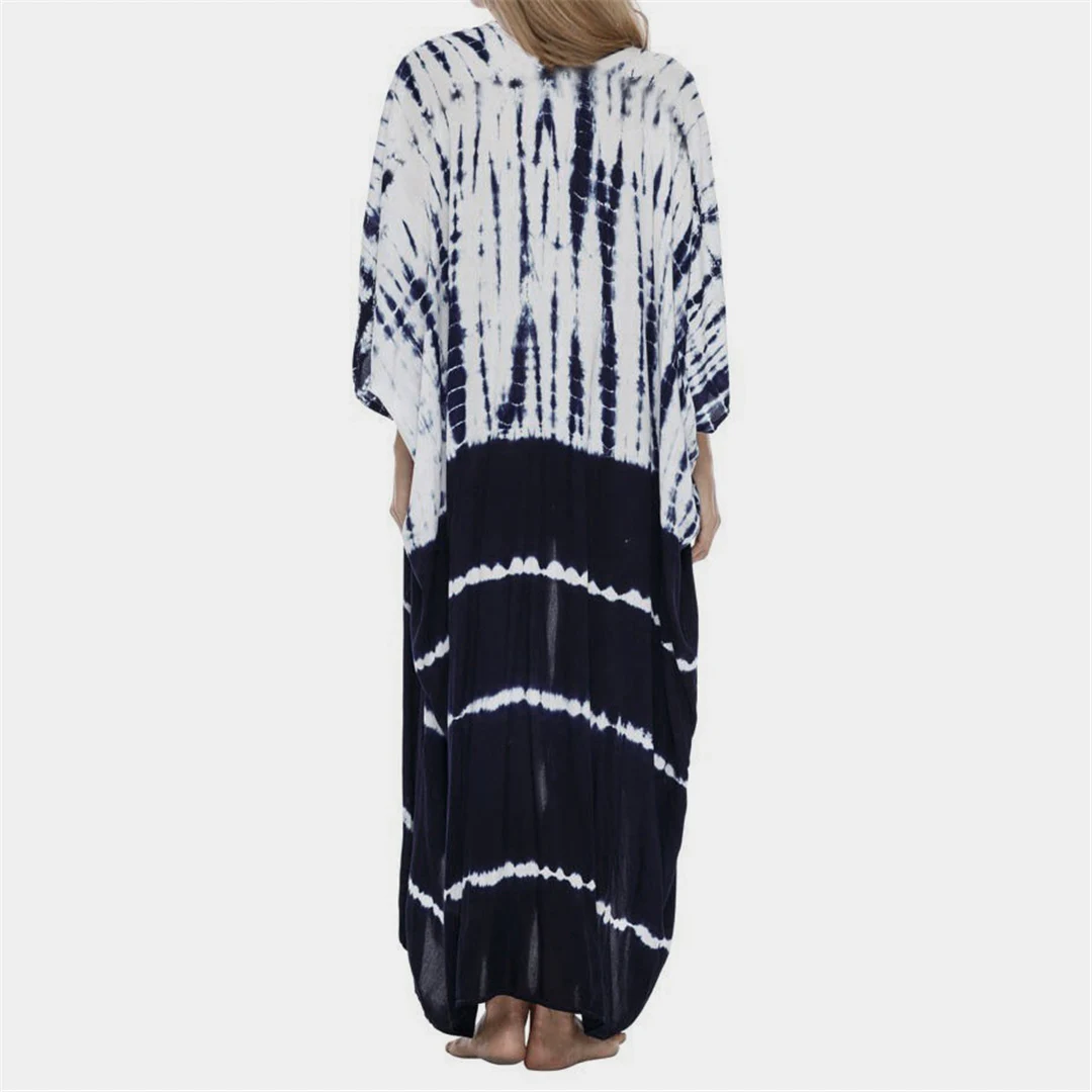 17 Farben Leopardenmuster Buntes Tunika-Strandkleid mit Gürtel Strandkleidung Strandmode Damen Strand-Cover-Up V4510L – Detail 26