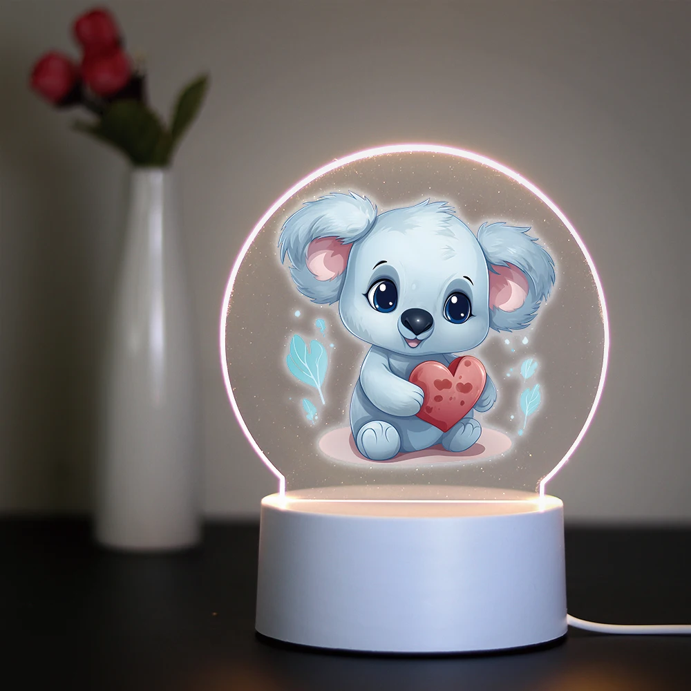 Koala Children\'S Lamp Home Decor Christmas Gift Birthday Party Decor 3D Led Night Light Color Changing