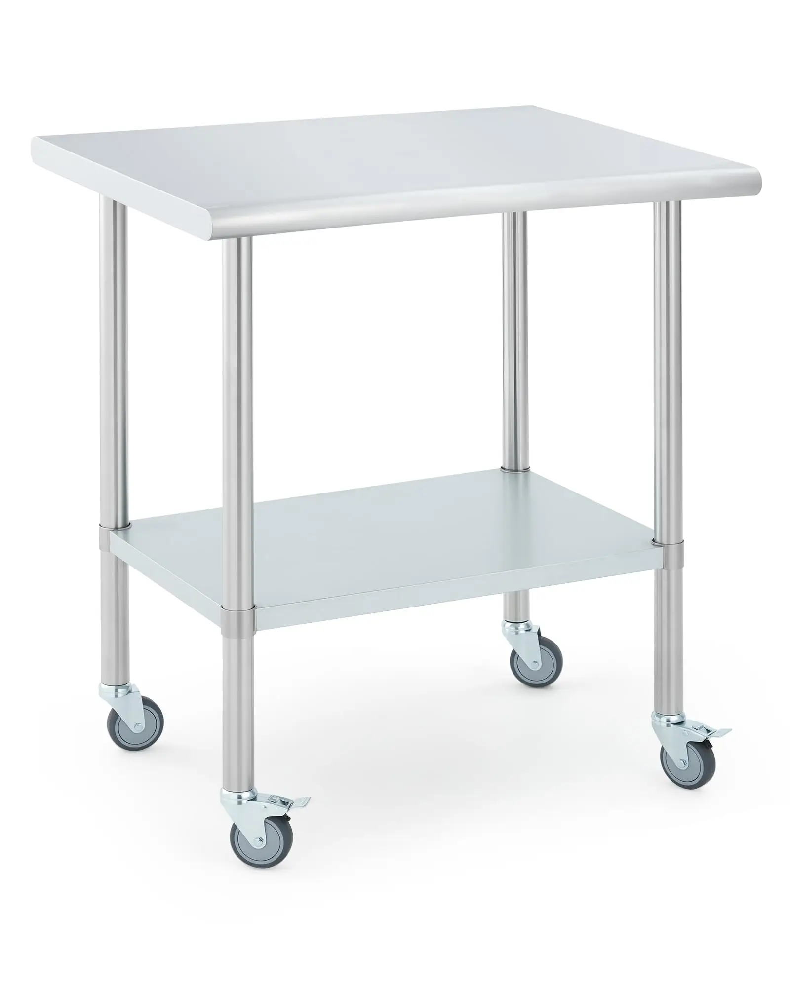 Stainless Steel Prep Table with 4 Caster Wheels, 24x30 Inch