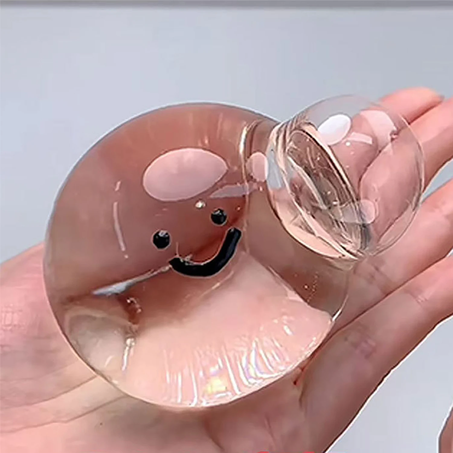 Transparante kristallen bol die muziek kneden, langzame rebound transparante bal knijpartefact, creatief stressverlichtend speelgoed