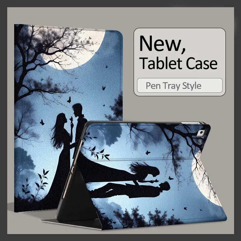 Couple Love Background Pattern Fashion For Xiaomi Poco Redmi Pad 8 2 4 C1 6 6S 7 7S SE 9.7 14 11 11.2 Inch Pen Tray Tablet Case