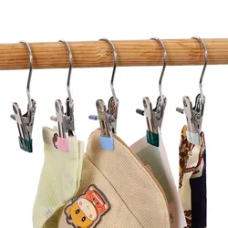 5 Pcs Portable Metal Hook Clip Multifunctional Clothespins Hat Storage Organizer Clip Boot Shoe Pant Wardrobe Cap Organizer