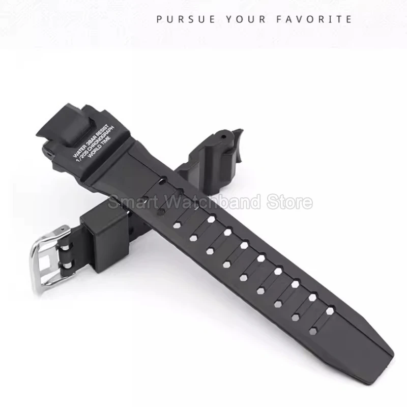 カシオ GRAVITY MASTER GA-1000/1100 GW-A1000/A1100/4000 凸面インターフェース樹脂時計ストラップブラックダークレッド耐摩耗性バンド