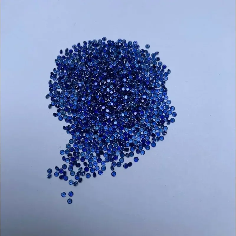 Ruihe Wholesale Price Natural Royal Sapphire Color Round 0.7mm-2mm Machine Cut High Quality Stone for Jewelry Making Gemstones