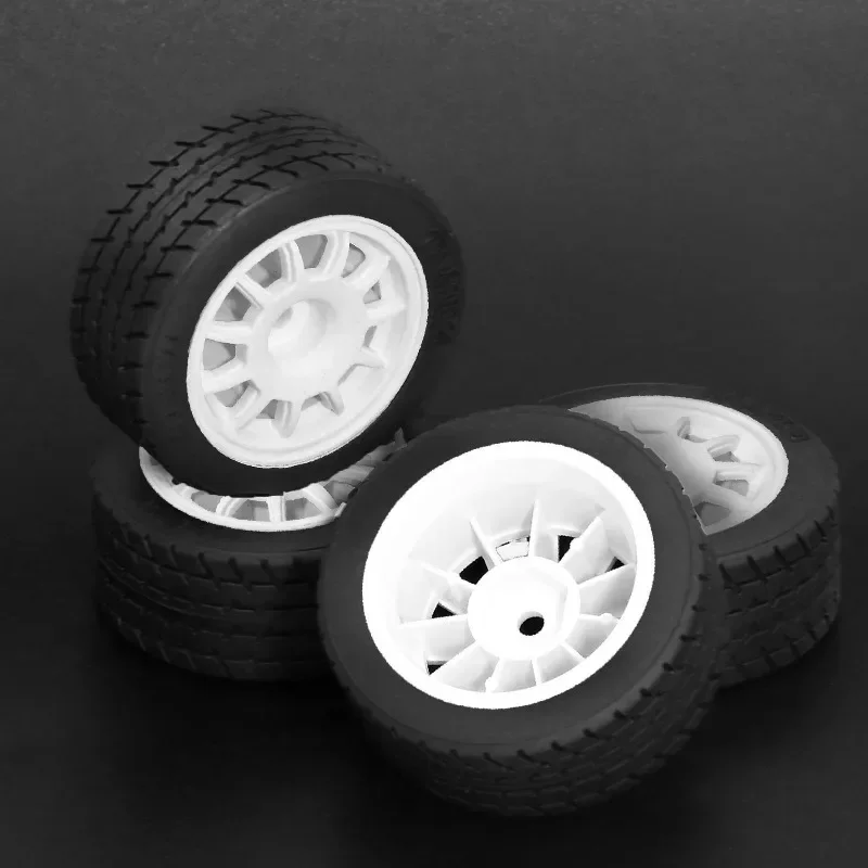 4PCS 60mm High-Speed On-Road Tires for MJX Hyper Go, Soft Rubber Tire with Wheel for 1/14 RC Touring Car, Low Wear Upgrade Parts