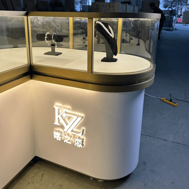 custom.High Quality Metal Glass Sunglasses Watch Gold Jewellery Counter Display Cabinet Jewelry Exhibitor Display Showcase