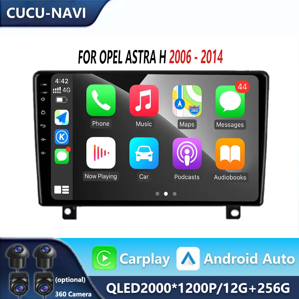 intelligence Android Auto For Opel Astra H 2006 - 2014 Car Video Multimedia Player  Bluetooth GPS Navigation QLED IPS Screen