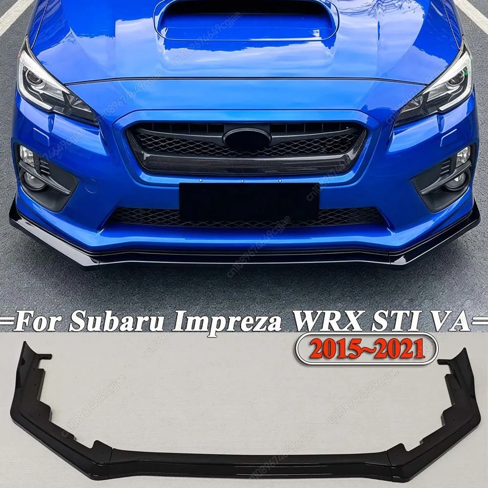 Front Bumper Spoiler Lip Guard Lowetr Splitter Diffuser ABS Gloss Black Body Kits For Subaru Impreza WRX STI VA 2015-2021 Tuning