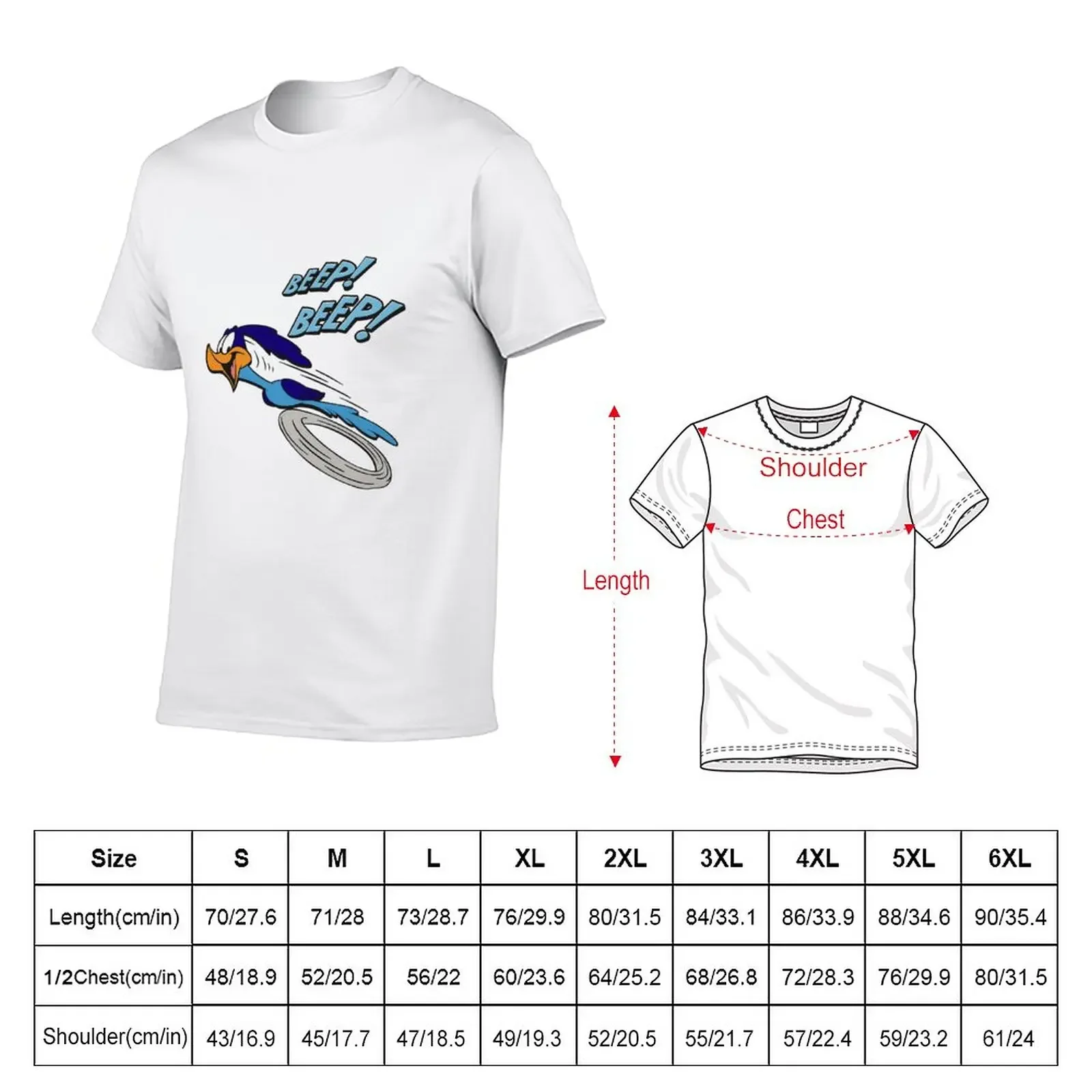 roadrunner running cartoon T-Shirt oversized korean fashion plain black t shirts men